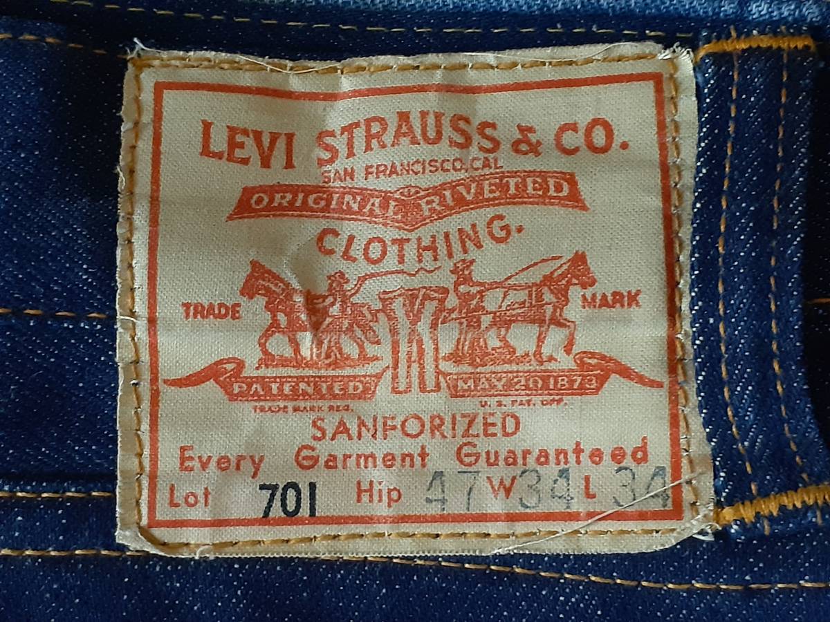 デッド 50s' 701 34×34 リーバイス vintage オリジナル ヴィンテージ XX ビンテージ デニム levi セルビッチ スペシャル_画像1