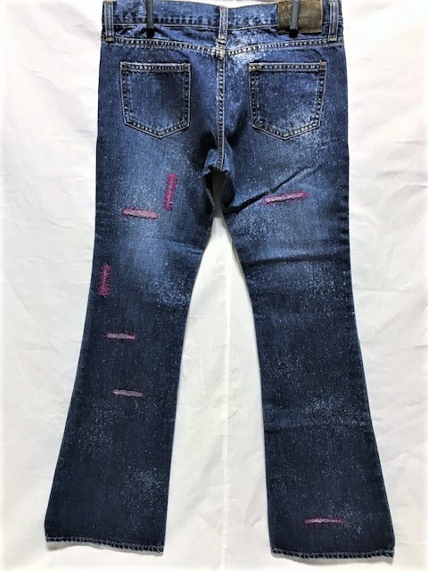 【Lucy Jeans/ルーシージーンズ】ワイドレッグ ジーンズ WASHED DENIM Size:24 新品 デッドストック/ヴィンテージ/デニム/パンツ/美脚/希少_画像3