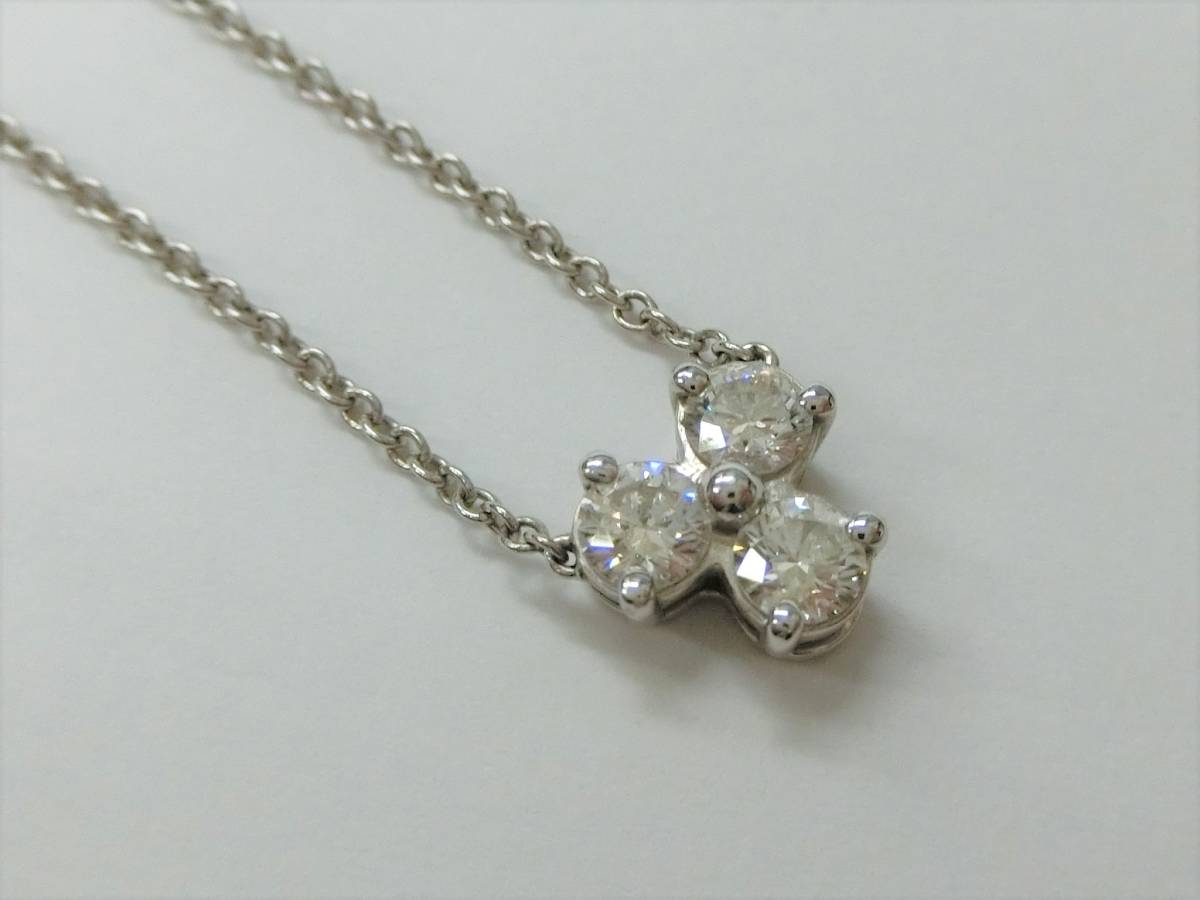 ★わ-401★ティファニー TIFFANY ＆Co. アリア ダイヤ3P ネックレス ペンダント プラチナ PT950刻印 中古美品★