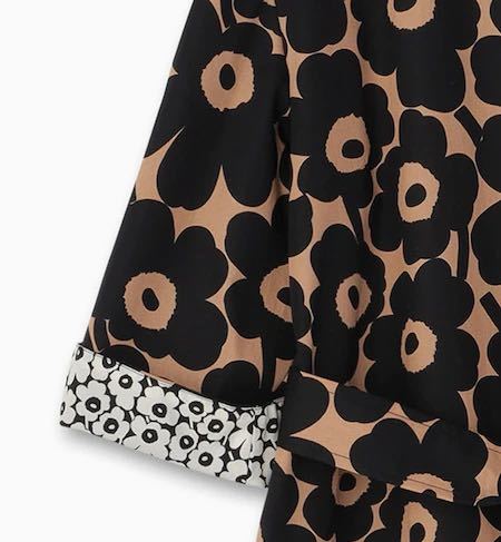 marimekko マリメッコ Ilmaan Mini Unikko ウニッコ ワンピース 花柄 ケシの花 ブラウン 新品 美品 タグ付