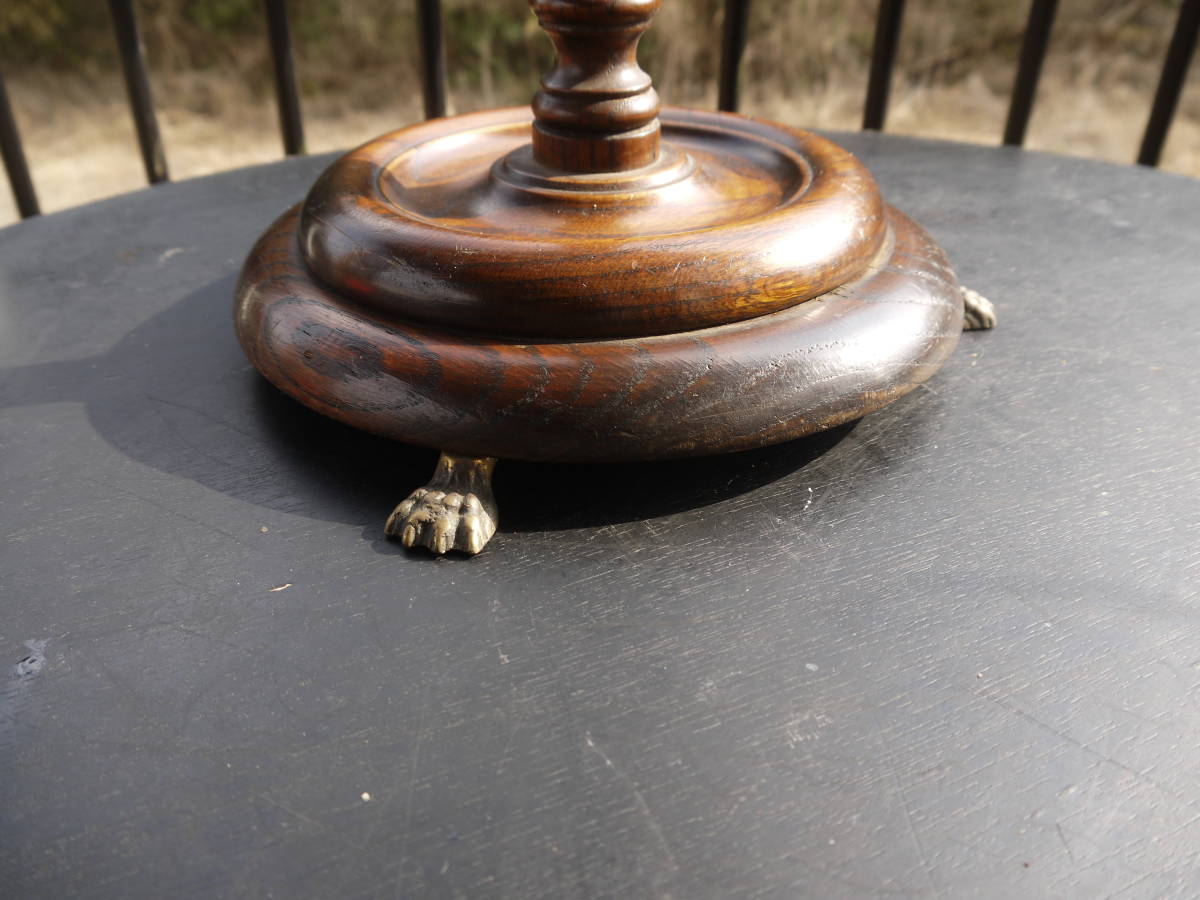 TS20306】木製 スタンド灰皿 ashtray アッシュトレイ ナラ材 昭和
