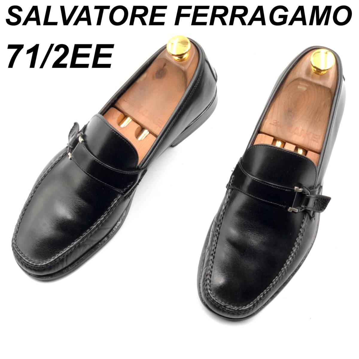 海外最新即決 SALVATORE FERRAGAMO フェラガモ 25.5cmEE 7.5 メンズ レザーシューズ ローファー 黒 ブラック 革靴  皮靴 ビジネスシューズ その他シューズ メンズファッション ファッション￥9,432-www.firefreeze.com
