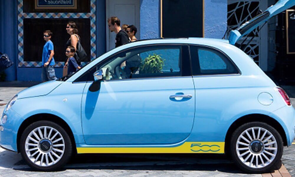 カラー選択可能●フィアット 500 サイドステッカー 左右セット FIAT 500 サイド レーシング デカール 色選択可 12色 カスタム 送料込み●_画像6