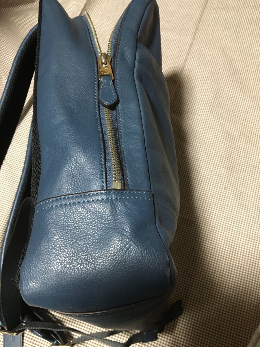 coach バックパック(美品)ネイビーオールレザー☆コーチロゴマーク#最終値下げしました