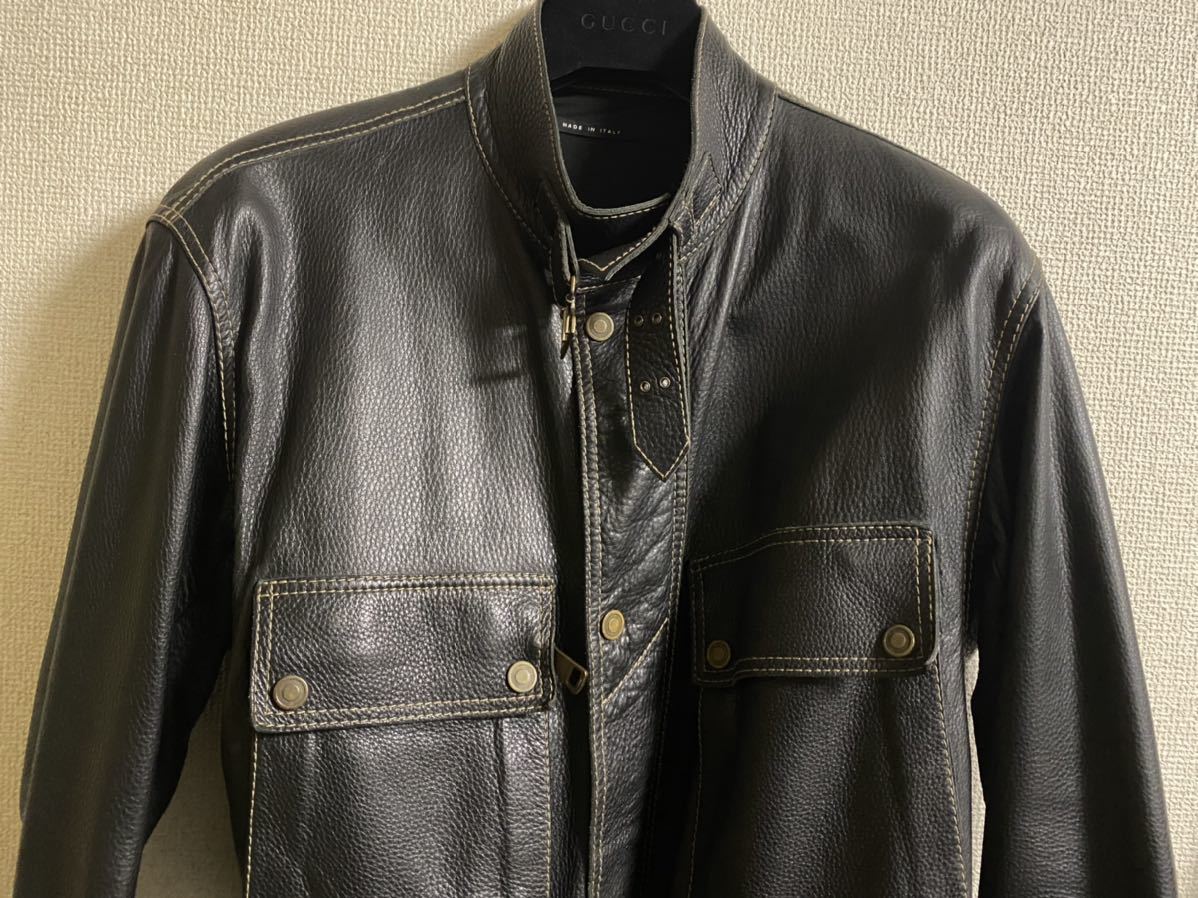 gucci レザージャケット 48 M65 02SSトムフォード期 グッチ gucci レザージャケット 48 M65 02SSトムフォード期 グッチ