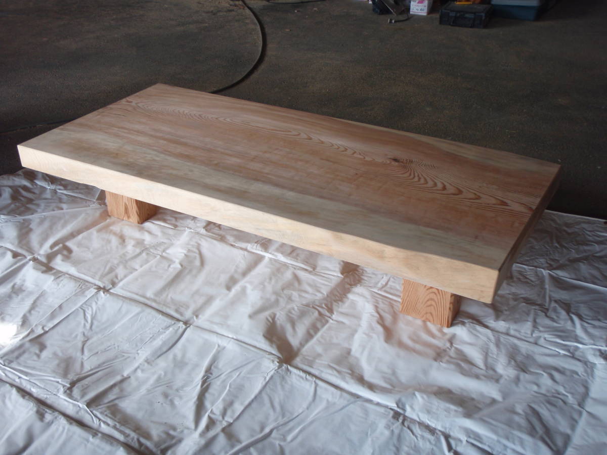 座卓(テーブル天板)　肥松　約1800㎜×900㎜×厚み120㎜　　なかなか無いサイズ、足取替でテーブルにも使用できます。