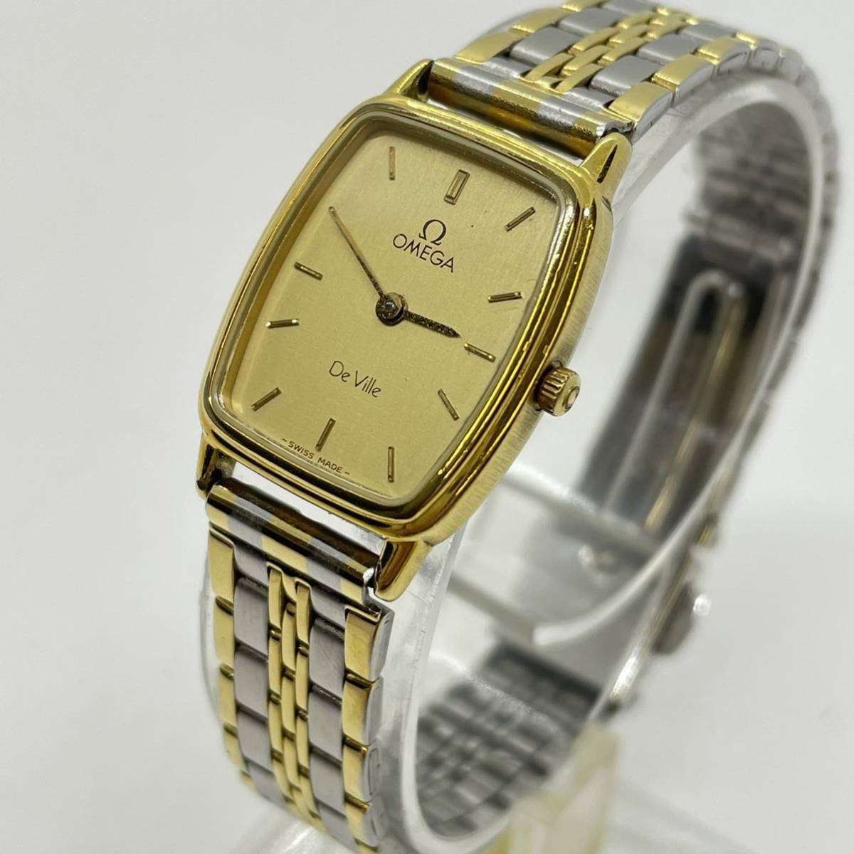 OMEGA オメガ Deville デビル クオーツ コンビ スクエア レディース