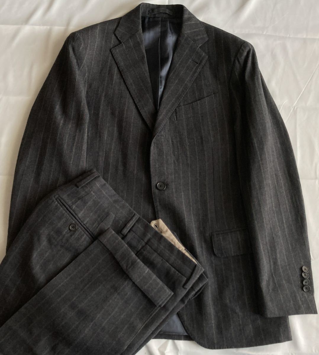 LARDINI ラルディー二 グレー系 スーツ 48 セットアップ ウール100