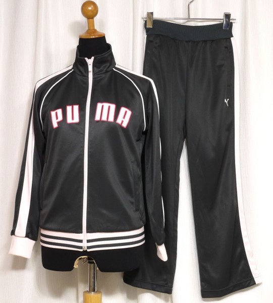 * roughly beautiful goods child Puma jersey top and bottom top 150 bottom 140 dark gray . pink, white 