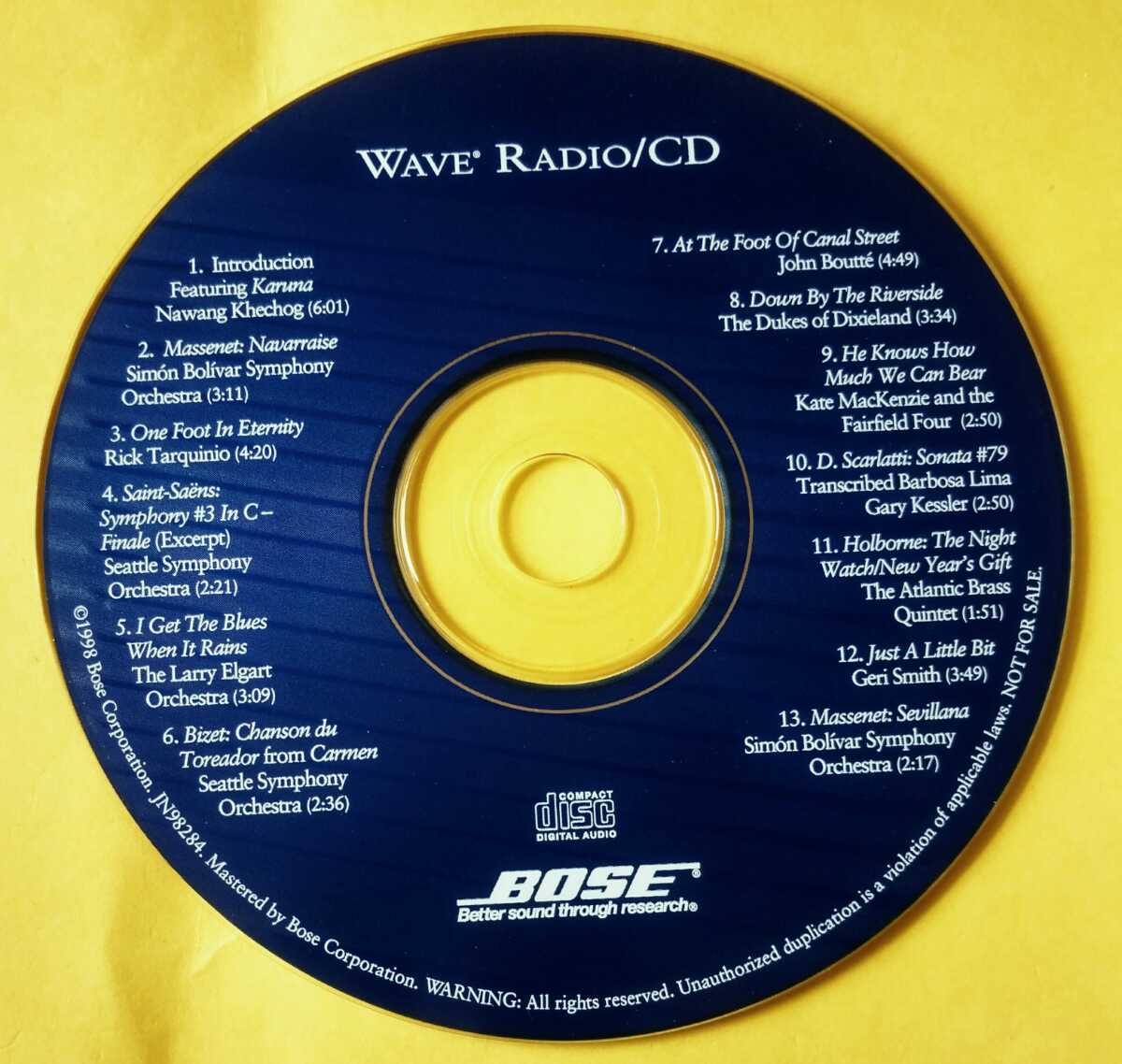 BOSE WAVE RADIO/CD Demonstration Disk_画像4