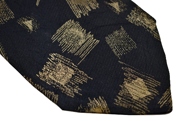 N-2270* free shipping *im MIYAKE DESIGN STUDIO I.M Issey Miyake * made in Japan navy navy blue color total pattern weave cloth silk silk necktie 