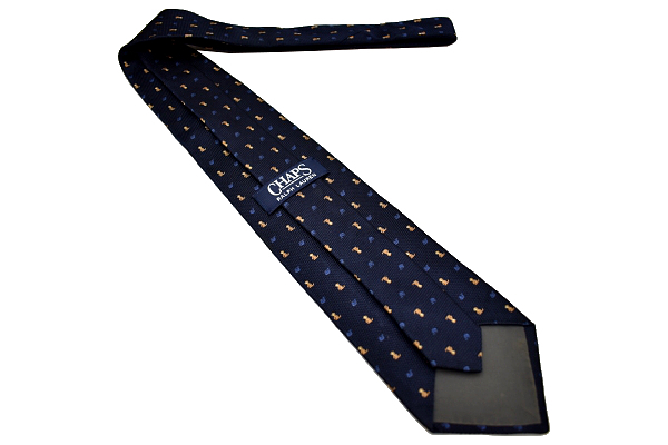 N-2276* free shipping * beautiful goods *CHAPS RALPH LAUREN chaps Ralph Lauren * navy navy blue color . Monkey banana pattern weave cloth silk necktie 