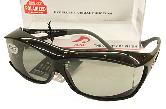 AXE アックス 偏光 サングラス SG605P-BK メガネ着用のままオーバーグラスとして使用OK 偏光レンズ