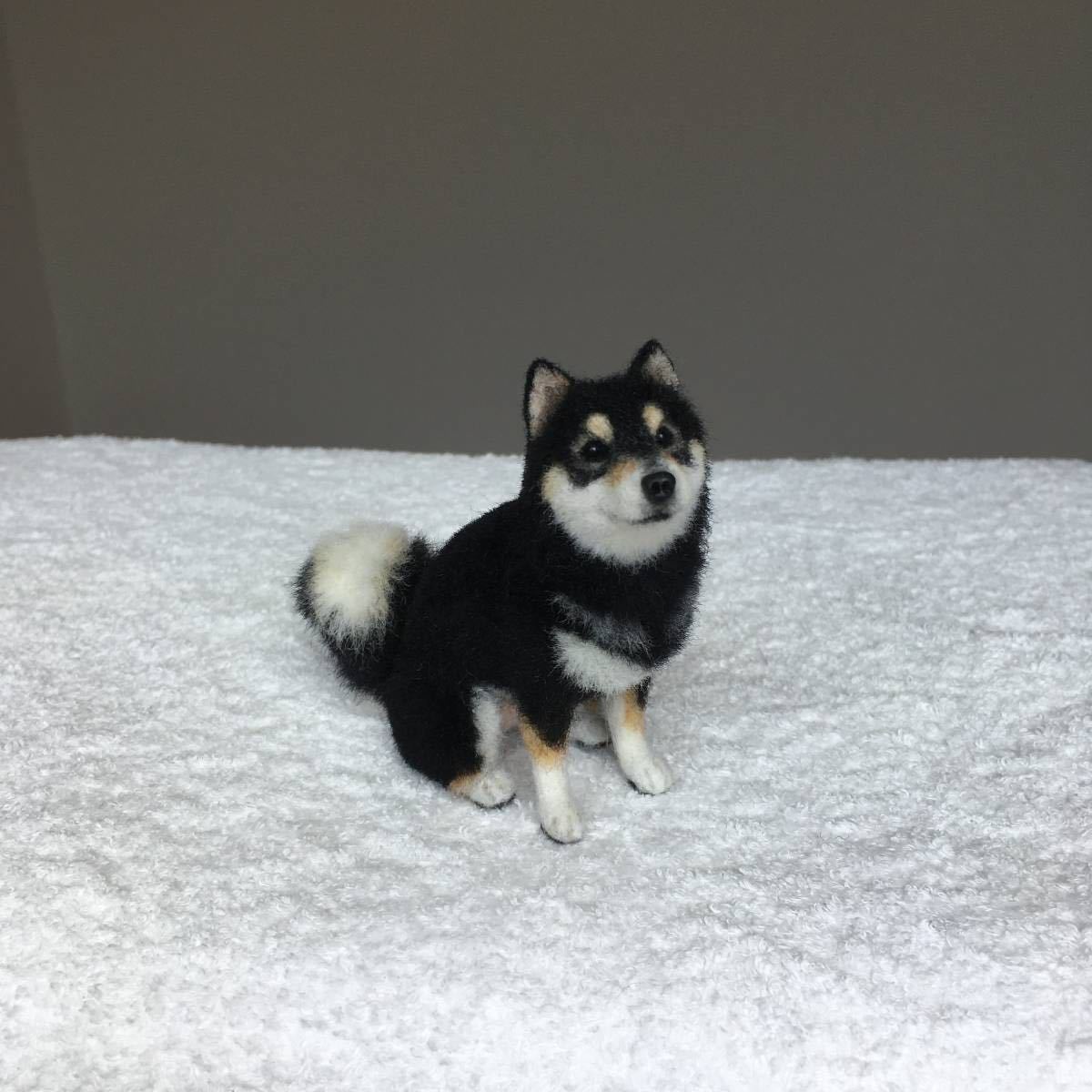 ☆ぴのきち☆8.6cmの黒柴さん☆羊毛フェルト 柴犬 黒柴 ☆ぴのきち☆8.6cmの黒柴さん☆羊毛フェルト 柴犬 黒柴