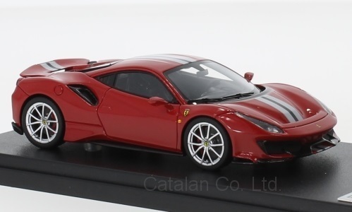 1/43 フェラーリー ピスタ 赤 銀 レッド シルバー Ferrari 488 Pista red silver Look Smart 梱包サイズ60_画像1