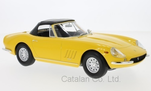 1/18 フェラーリー GTB 黄色 イエロー スパイダー Ferrari 275 GTB/4 NART Spider 1967 yellow Softtop liegt One KK-Scale 梱包サイズ80_画像1