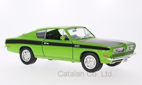 1/18 プリマス バラクーダ 緑 黒 グリーン ブラック Plymouth Barracuda green black 1969 梱包サイズ100_画像1