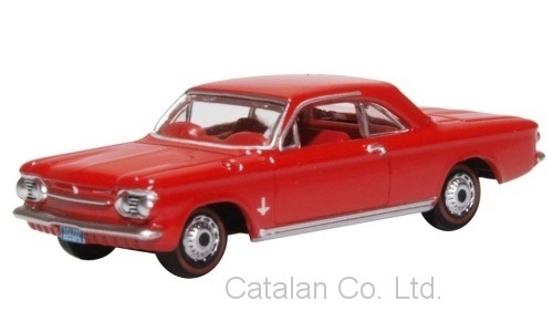 1/87 シボレー シヴォレー コルヴェア コルベア レッド 赤 クーペ Chevrolet Corvair Coupe red 1963 Oxford 60サイズ_画像1