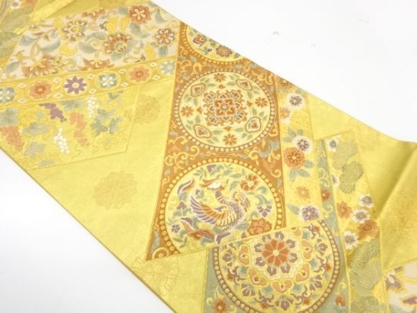 4883290: 京藝製　鳳凰に花唐草模様織出し袋帯 その他