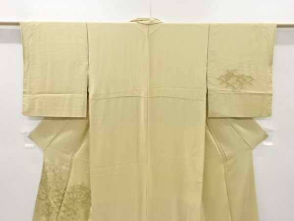 5780112: 汕頭蘇州刺繍青海波に華紋模様付け下げ色無地着物 | www