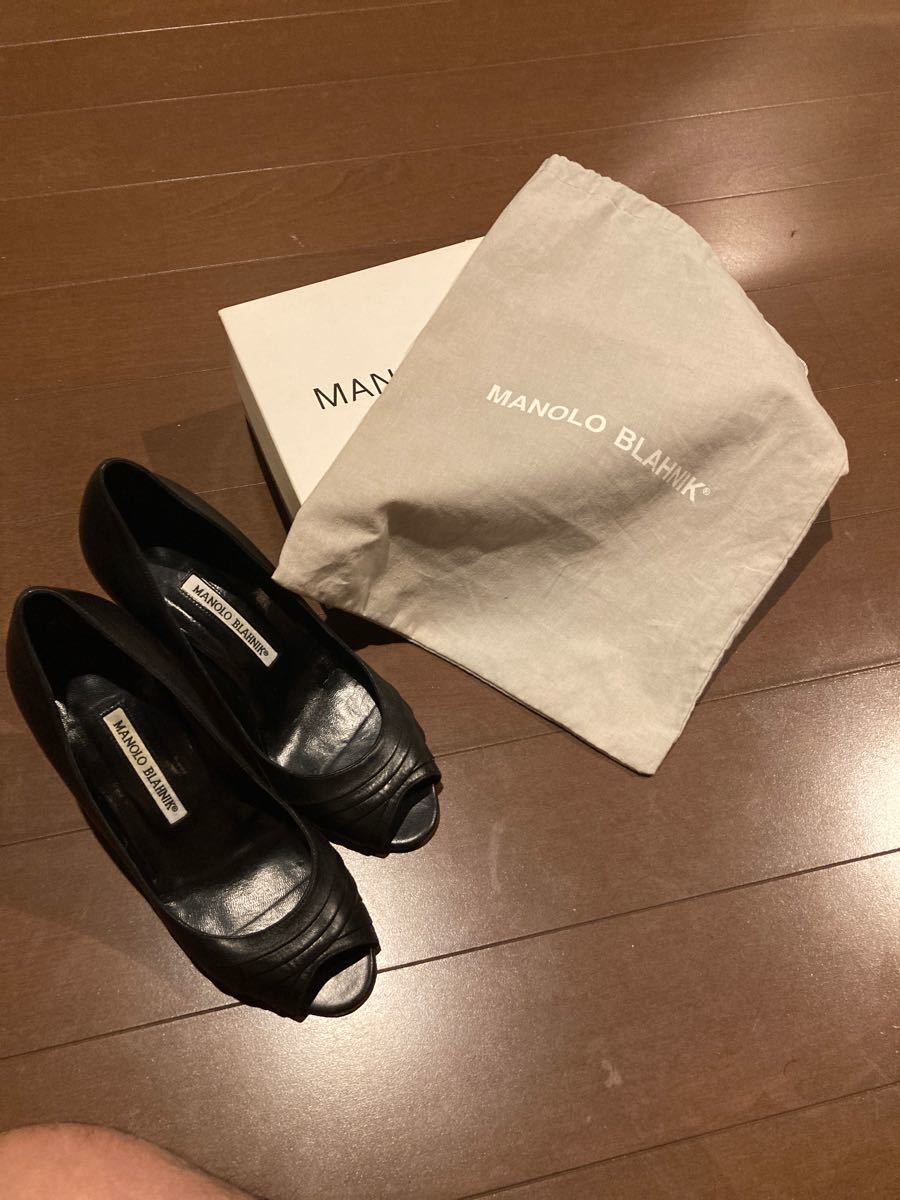 【美品】MANOLO BLAHNIK マノロブラニク オープントゥ パンプス 24cm