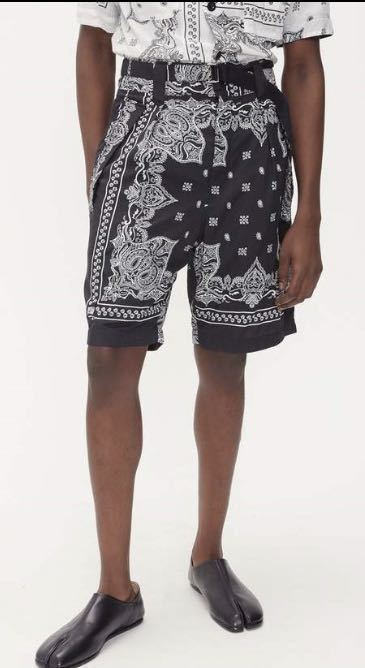 超美品サイズ0 19SS SACAIサカイ BANDANA PRINTED SHORTS ペイズリー