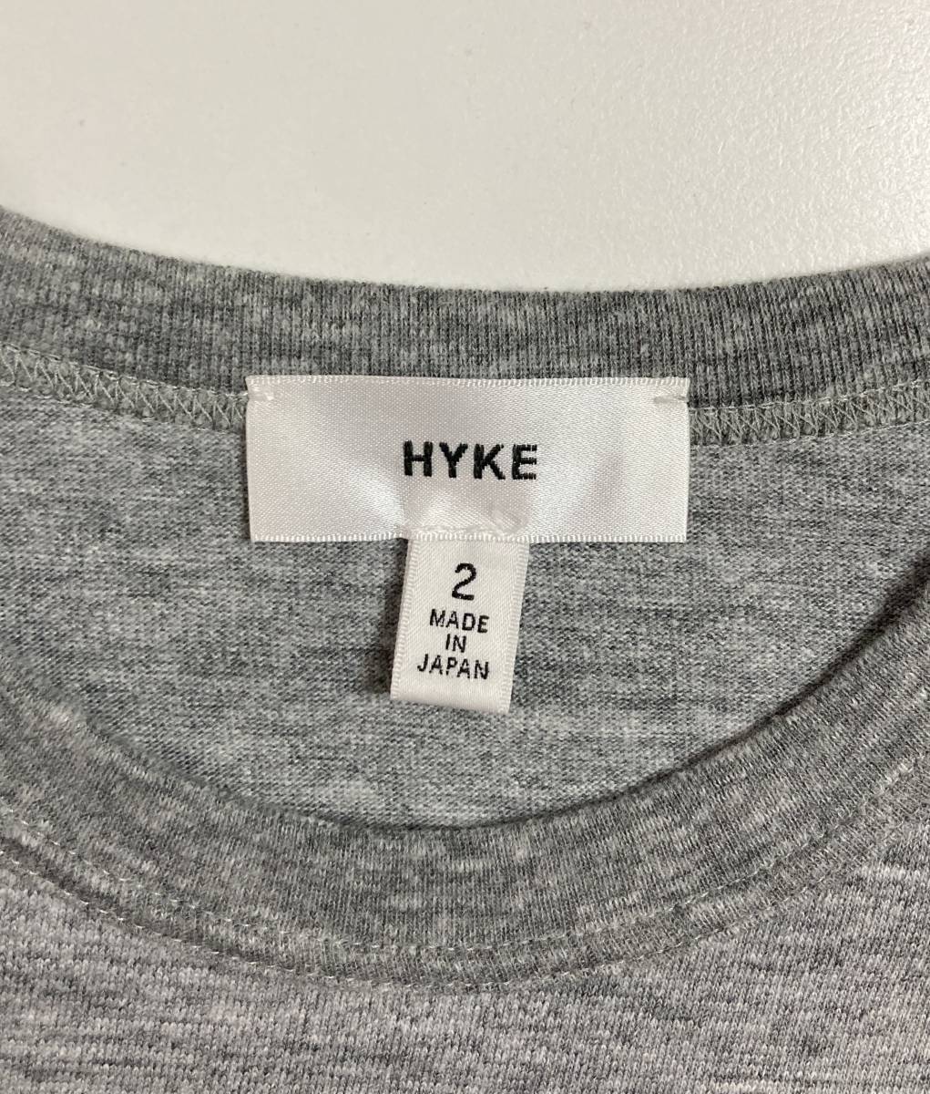 HYKE ハイク 2 ポケット Tシャツ グレー 日本製_画像4