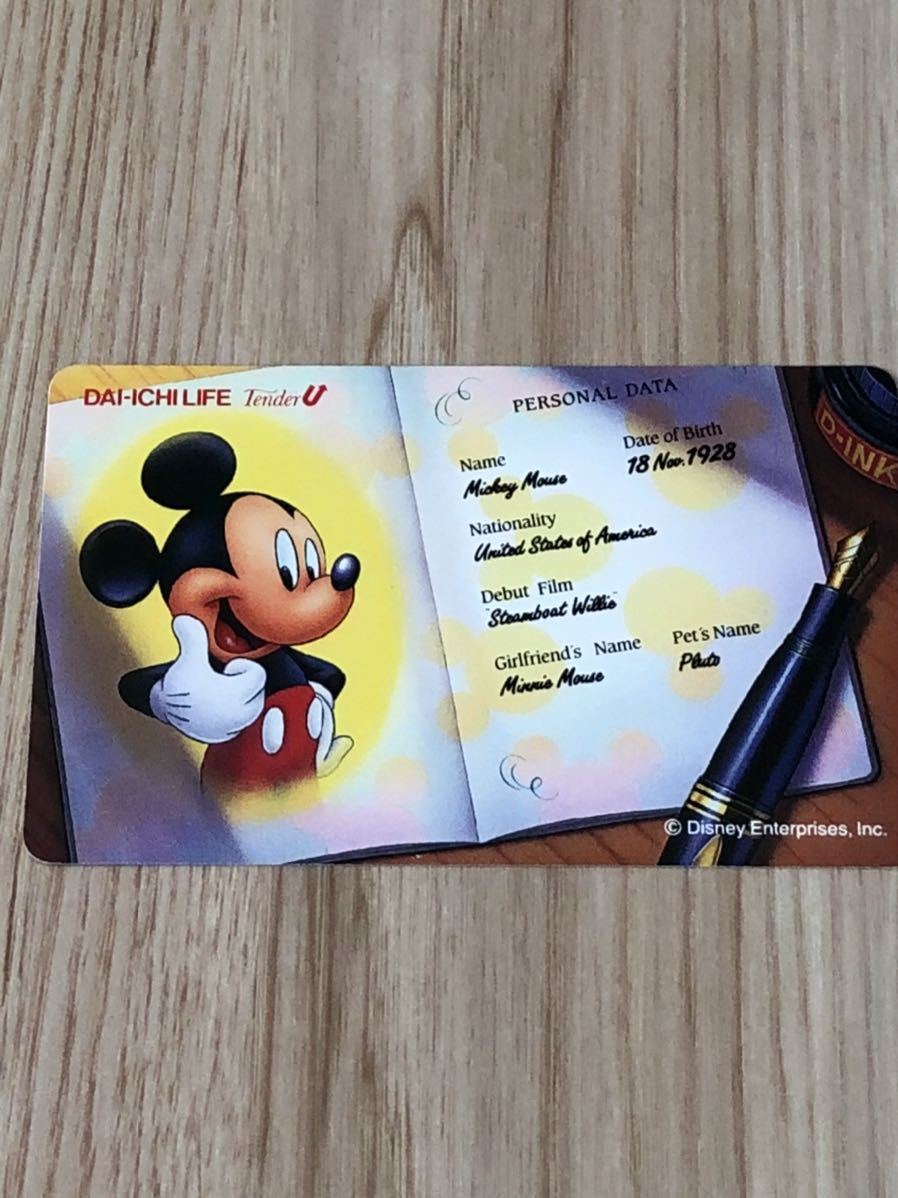 [ не использовался ] телефонная карточка Disney первый жизнь Mickey Mouse Tokyo Disney Land 