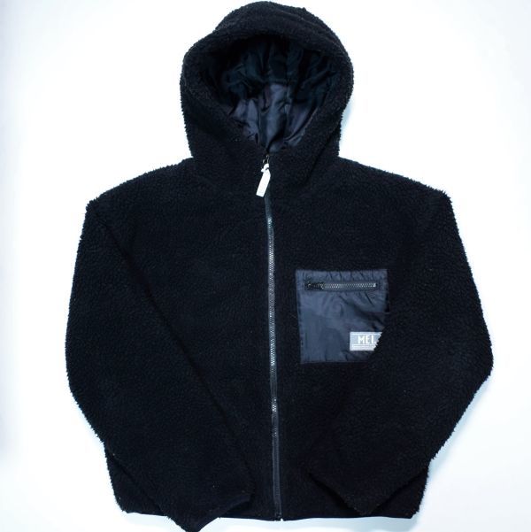 レディース MEI ジップ ボア フリース フード ジャケット 【ブラック】 /メイ　ZIP FLEECE HOOD JACKET USA_画像2