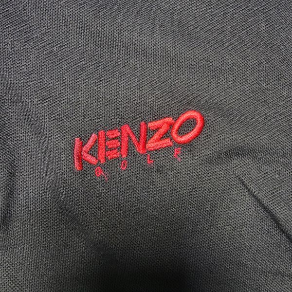 KENZO GOLF ケンゾー ゴルフ ポロシャツ サイズ２ 黒 ブラック 鹿の子 ゴルフウェア シャツ メンズ 半袖 カジュアルの画像6