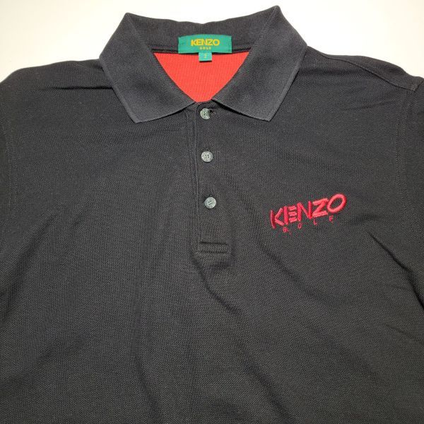 KENZO GOLF ケンゾー ゴルフ ポロシャツ サイズ２ 黒 ブラック 鹿の子 ゴルフウェア シャツ メンズ 半袖 カジュアルの画像4