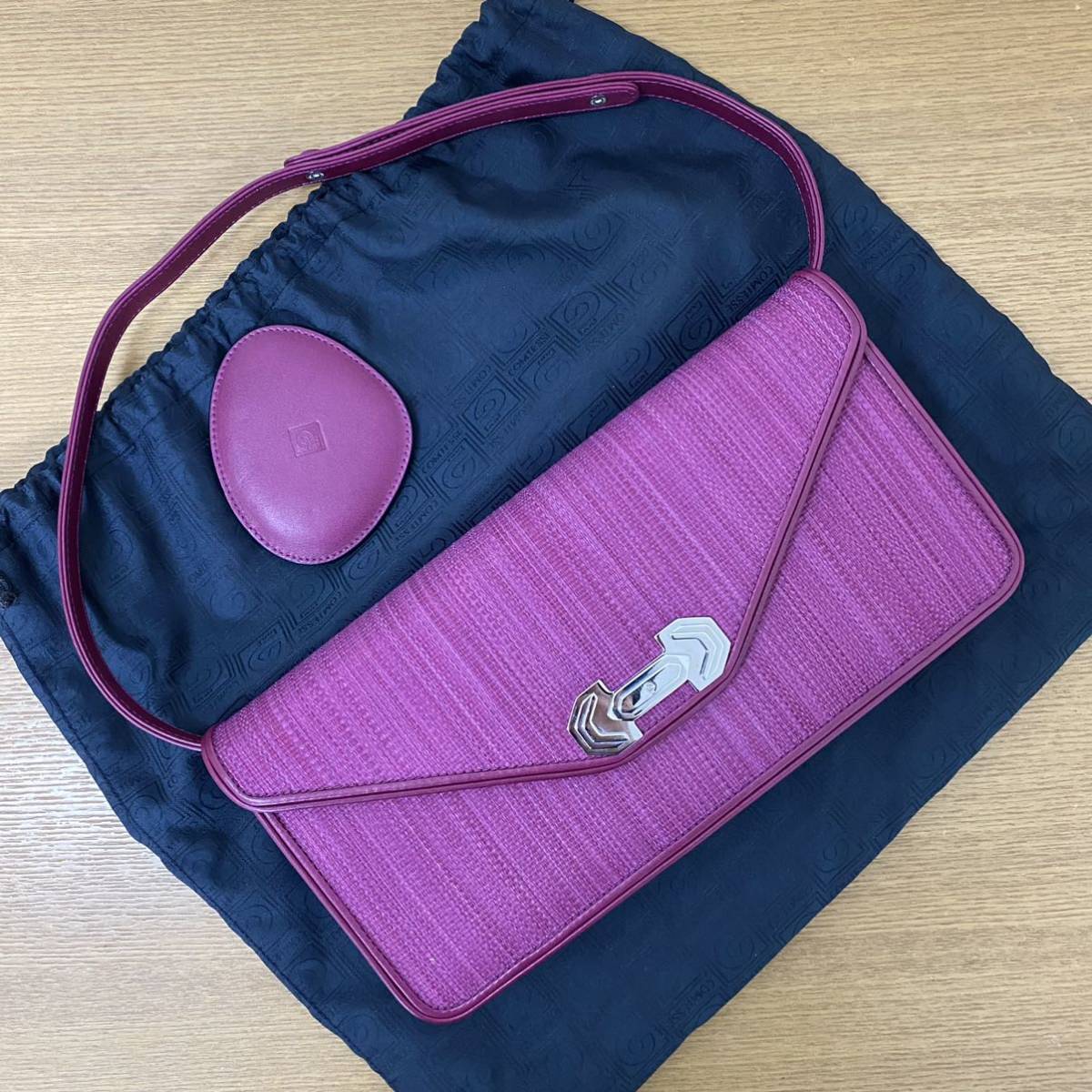 美品 コンテス バッグ パープル 赤紫 www.expressinter.com