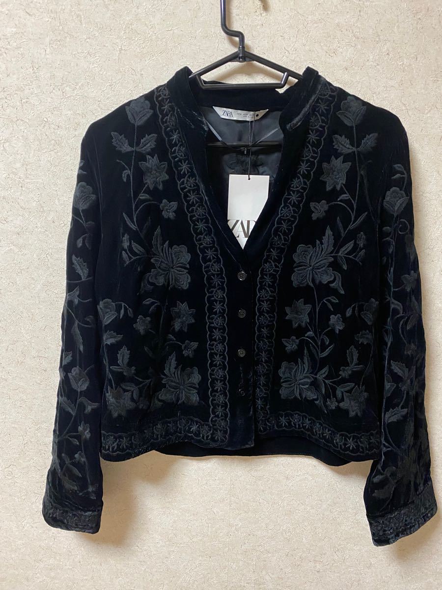ZARA エンブロイダリー ベルベットブラウス Mサイズ｜Yahoo