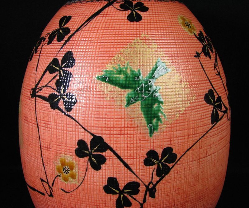 初売りセール 色絵銀彩花鳥文壷 梅本孝征作 高さ:29cm 師:藤本能 共箱 美品 益子