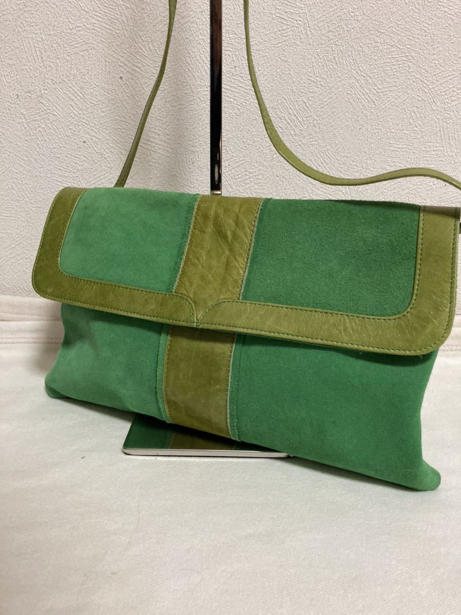 [ прекрасный товар ] последний Special сломан Италия производства Viflan vi franc замша кожа сумка на плечо зеленый можно использовать размер модный супер-скидка!