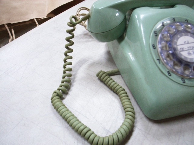  Showa Retro Japan electro- confidence telephone corporation dial type telephone machine 601-A2 green 