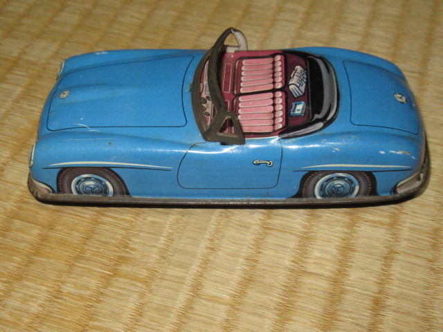 ■希少 美品 1950年代後半頃 日本製！水色 総ブリキ製ミニカー メルセデス・ベンツ 190SL 縦4ｃｍ、横11ｃｍ、幅6.2ｃｍ