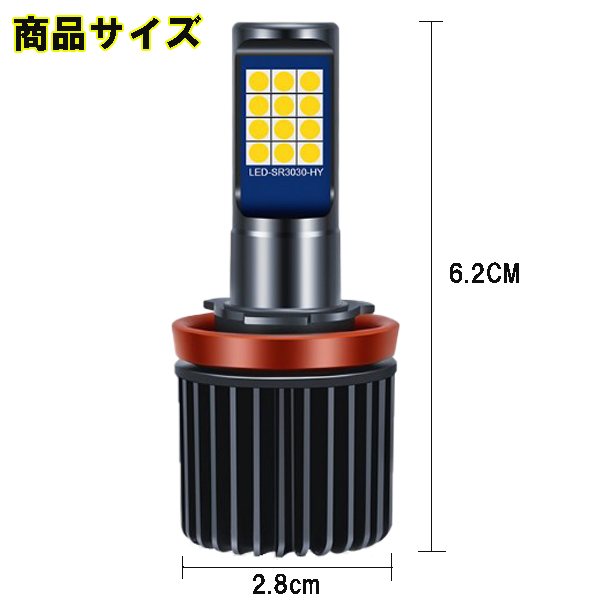 マークX H24.8-H28.10 GRX130系 ヘッドライト ハイビーム LED HB3 9005 2色切り替え（白・黄)_画像2