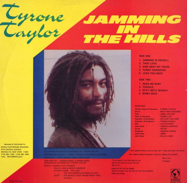 即決(LP)JAMMING IN THE HILLS/TYRONE TAYLOR_画像2