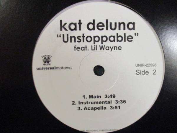 Kat Deluna ： Put It On FT Lil Wayne 12'' c/w Unstoppable // 5点で送料無料_画像2