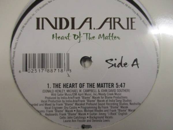 India Arie ： Heart Of The Matter 12'' // 5点で送料無料_画像2