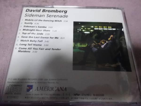 DAVID BROMBERG「SIDEMAN SERENADE」デヴィッドブロムバーグ1989年日本盤30C-7030_画像3