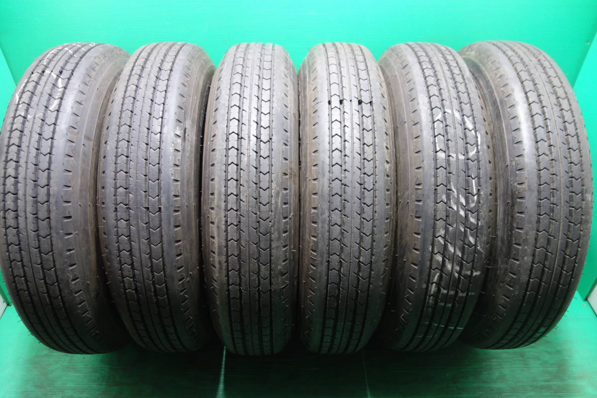 H792-20 送料無料 225/80R17.5 123/122L 夏タイヤ LT 6本セット ダンロップ SP110 8.5分山 深溝 2020年製 ライトトラック_画像1