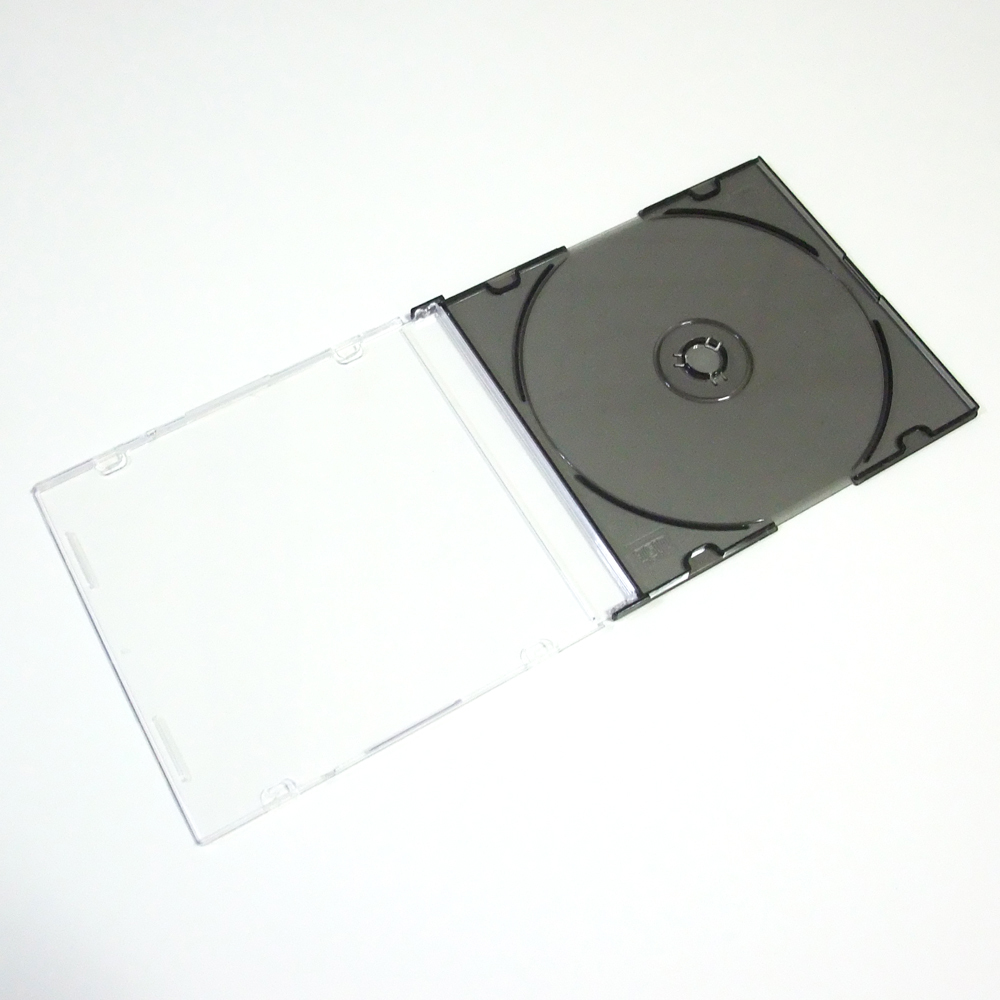 【美品】薄型ディスクケース スモーク10枚セット １枚収納 スリムケース プラスチック CD DVD BD ブルーレイ Blu-ray 整理 保存 保管 大量_画像3