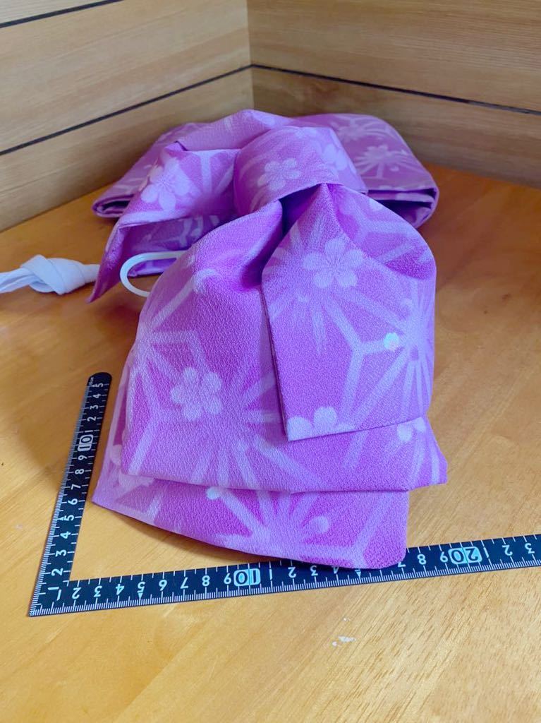 美品！　桜　作り帯　★浴衣　148cm ピンク　付け帯_画像3