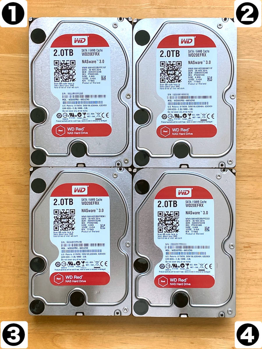 HDD 5台セット 4TB など計8TB 動作確認済