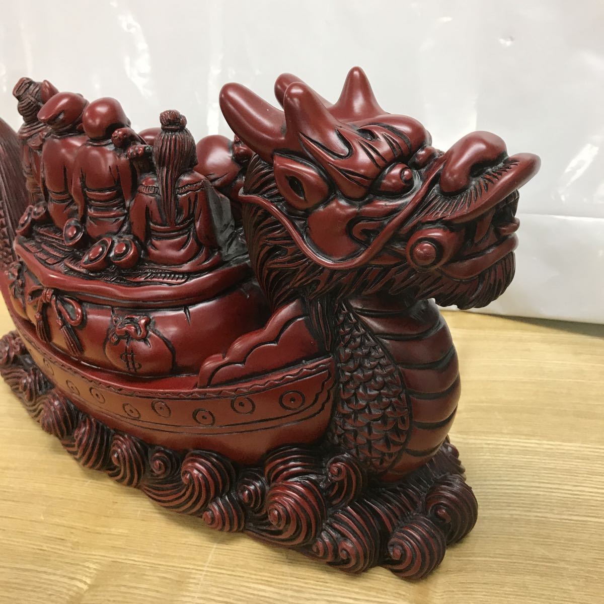 4-3-66□ 龍の船に乗った七福神 置物 縁起物 置き物 サイズ約 高 4-3-66□ 龍の船に乗った七福神 置物 縁起物 置き物 サイズ約 高