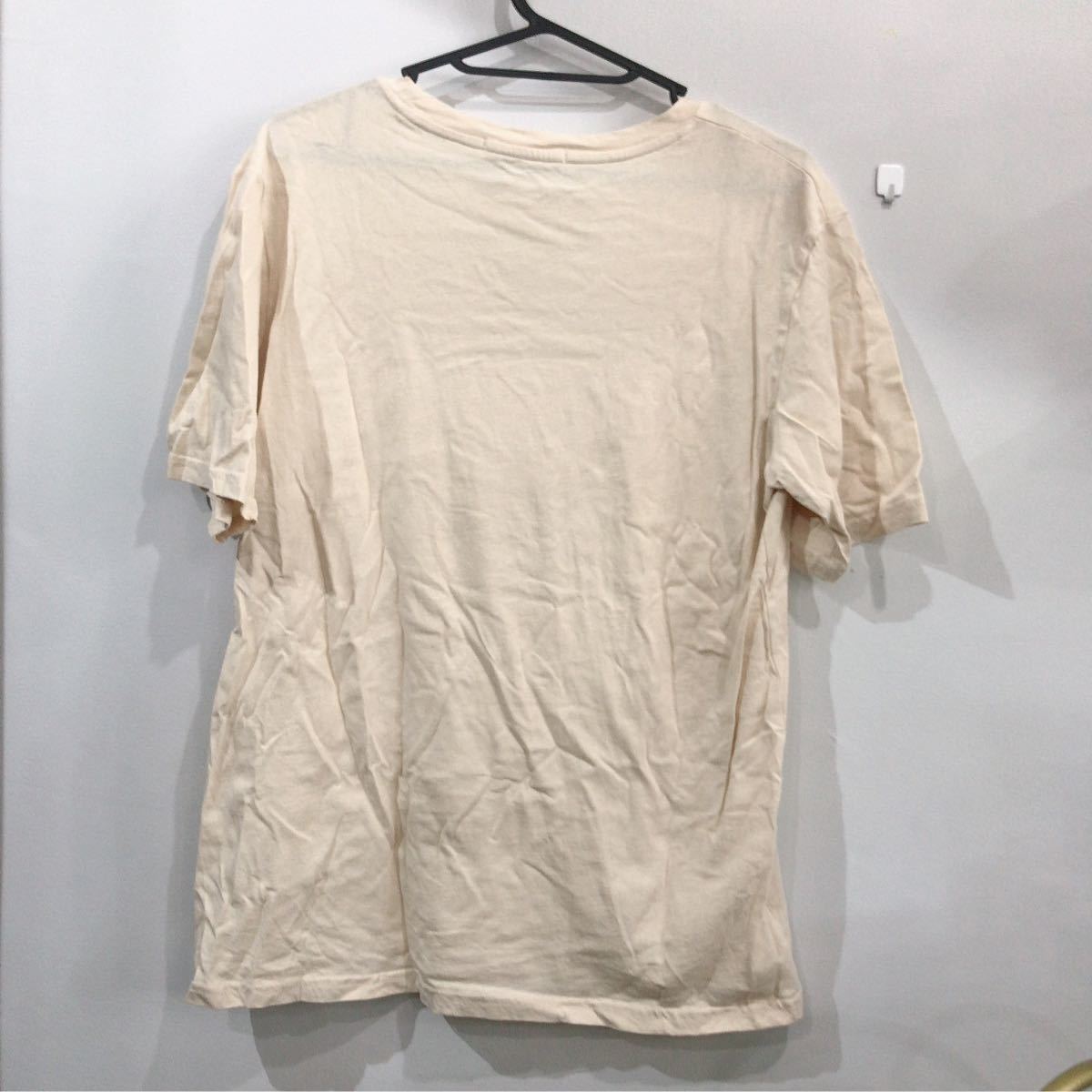 韓国アート風イラストプリントTシャツ 半袖 シンプル カットソー