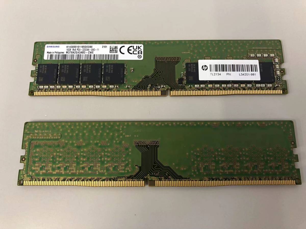デスクトップ用メモリSamsung DDR4-3200 16GB ×2枚 ic.sch.id