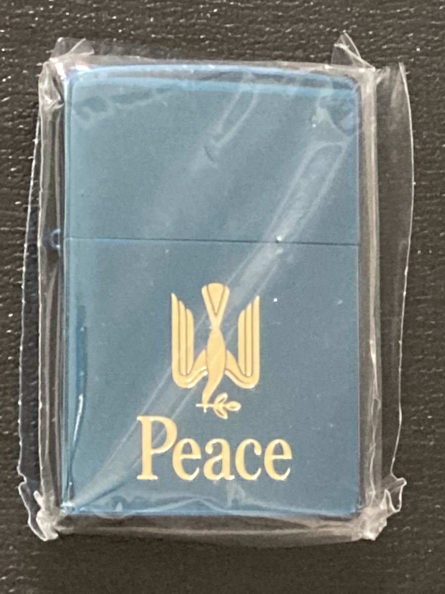 ZIPPO ピース Peace 2001年製 ブルーチタン 限定品 ゴールド 刻印